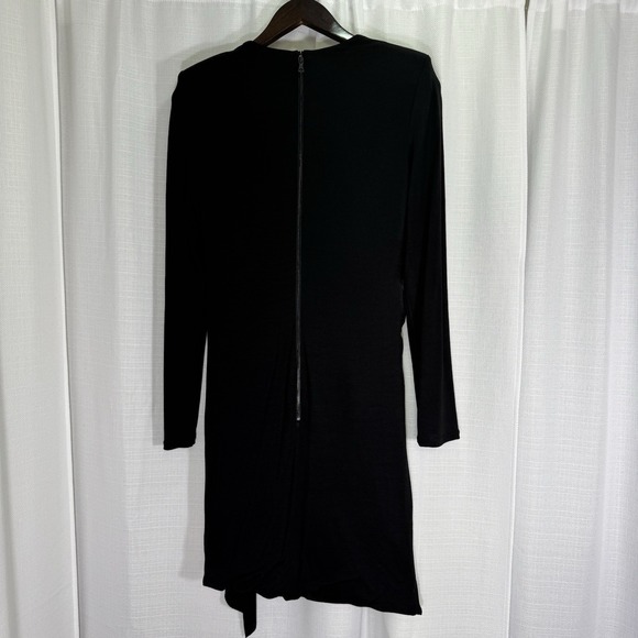 NWOT Alice + Olivia Kyra Black Mini Dress Drapey Ruched Whimsygoth Womens 12 - Picture 9 of 16